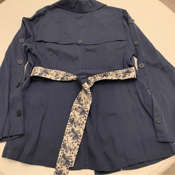 Laurie Felt Belted Utility Jacket with Contrast
Print Detai Indigo Sz 8 - Picture 7 of 12